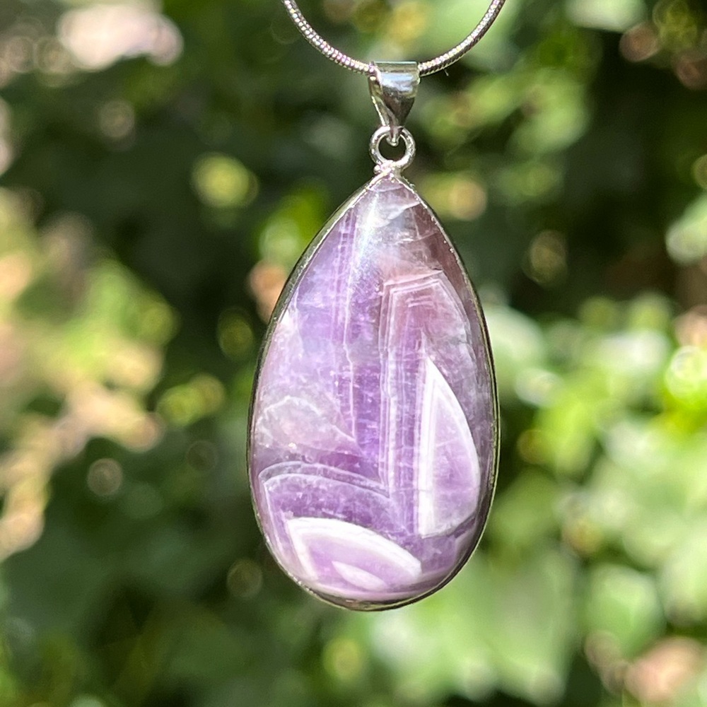 Stainless steel dream amethyst‎ pendant bunny ear pattern